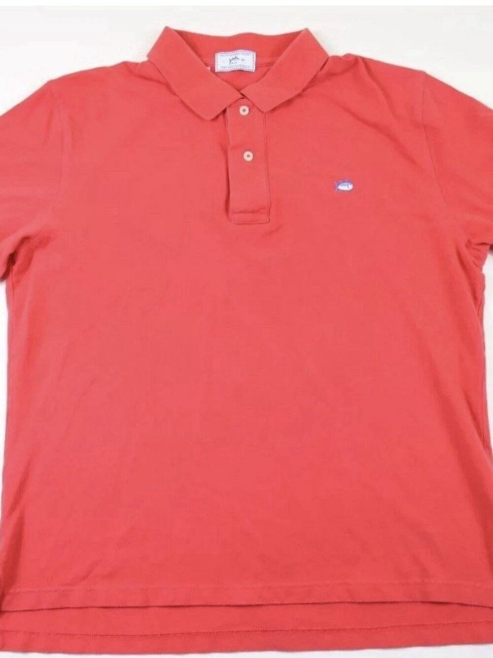 Mens Southern Tide Shortsleeve Skipjack Polo Salmon Coral Large L Shirt